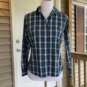 Lands’ End No Iron Tartan Oxford Size 4P